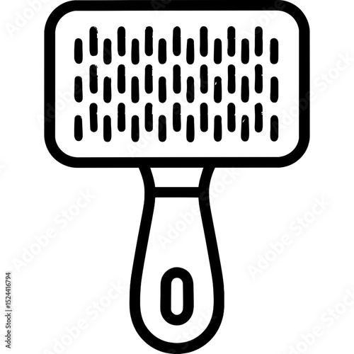 Minimal pet grooming brush icon design