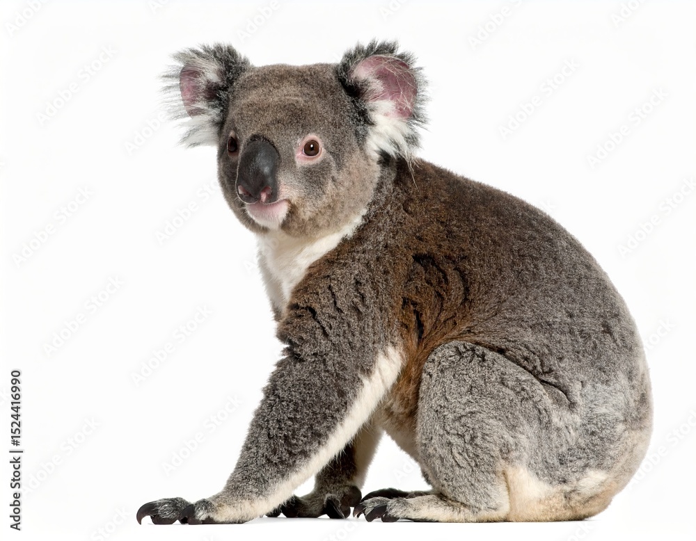 Fototapeta premium Cute koala over white background