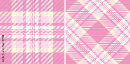 Delicate pastel pink and cream plaid patterns.  Perfect for textile design, fashion, scrapbooking, or website backgrounds.