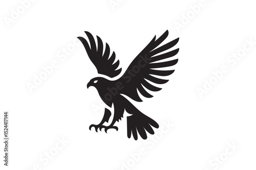 Hawk icon silhouette on white background .