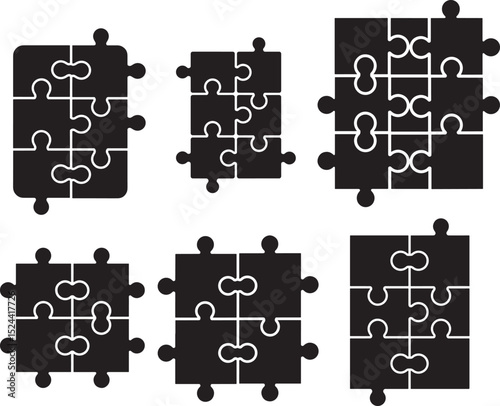 Puzzle Piece Grid icon vector illustration