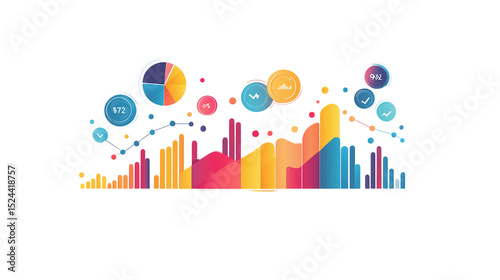 Colorful infographic template for marketing, focused on business concept. Isolated on white background 
