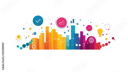 Colorful infographic template for marketing, focused on business concept. Isolated on white background 