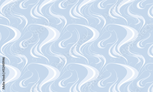 Graceful Blue Curls and Lines Decorative Pattern