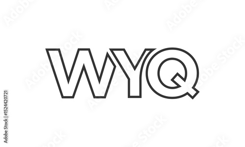 WYQ logo design template with strong and modern bold text. Initial based vector logotype featuring simple and minimal typography. Trendy company identity.