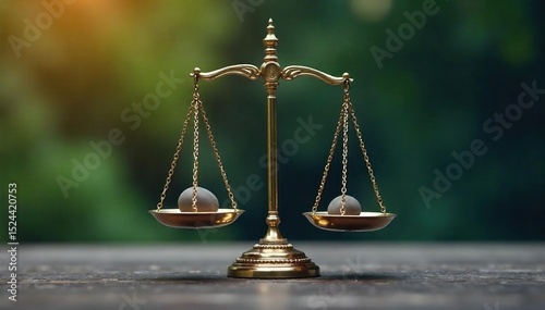 A perfectly balanced scale with weights on either side, symbolizing equilibrium and harmony Ideal for concepts of justice, fairness, equality, and measurement precision , even, exactness, proportion