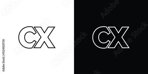 Letter C and X, CX logo design template. Minimal monogram initial based logotype.