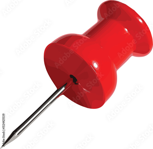 Red pushpin icon vector illustration for maps and location