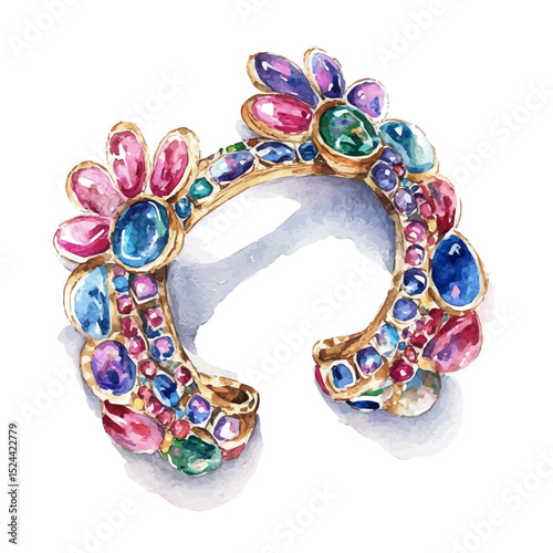 watercolor of Toe Rings, vector high quality, isolated on a white background.