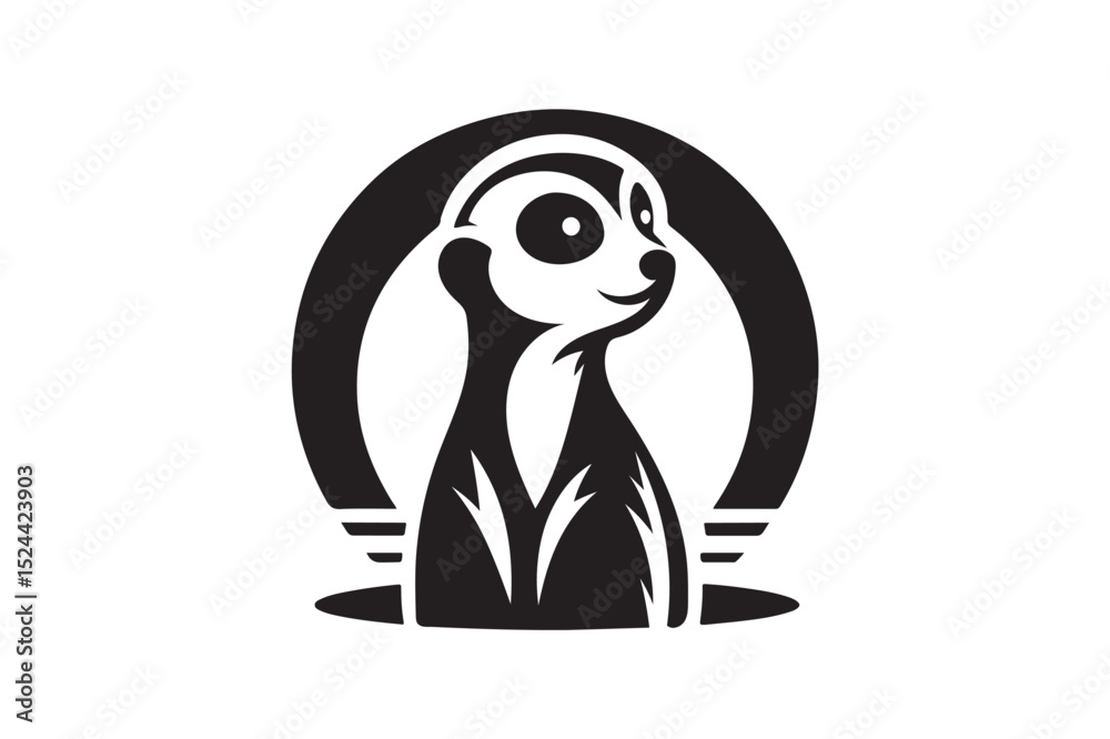 Obraz premium Meerkat icon silhouette on white background.