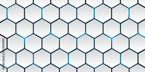 Futuristic abstract tech white 3D hexagon background. Medicine and biotechnology. Vector stock illustration.