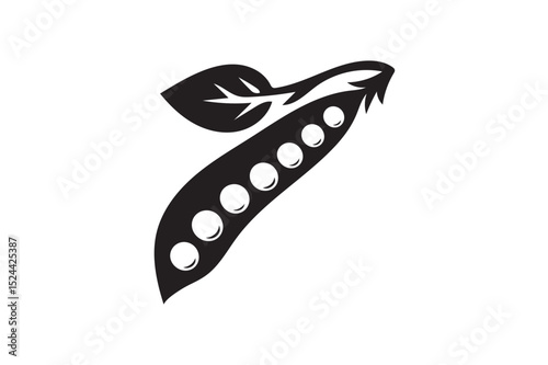 Peas icon silhouette on white background.02