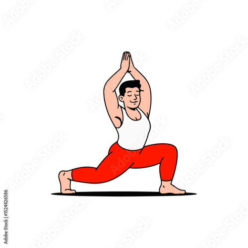 a illustration of a man doing yoga man vector illustration