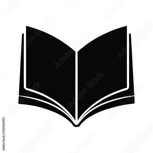 Book icon vector silhouette  