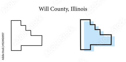 will county illinois map, will county illinois vector, will county illinois outline, will county illinois
