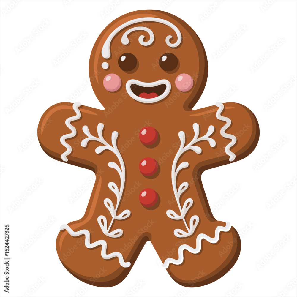 Obraz premium Happy Gingerbread Man Ready for Christmas