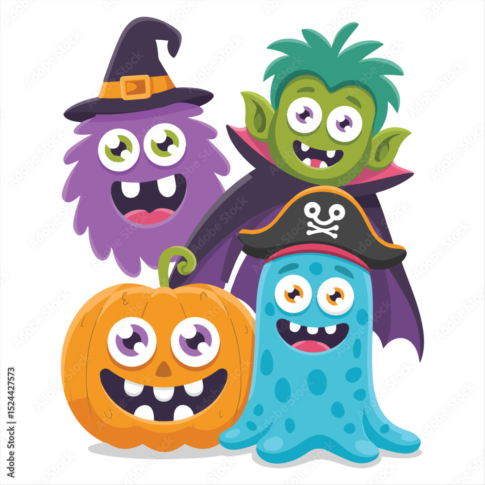 Fototapeta premium Happy Halloween Monsters