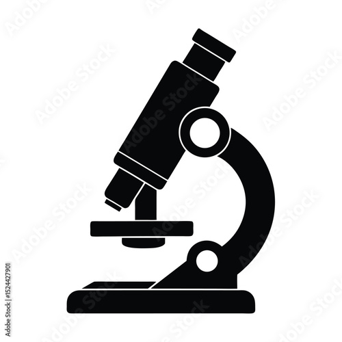 Microscope vector silhouette  