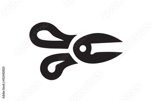 Scissors icon silhouette with white background.