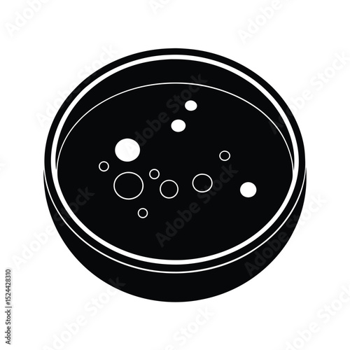 Petri dish vector silhouette  