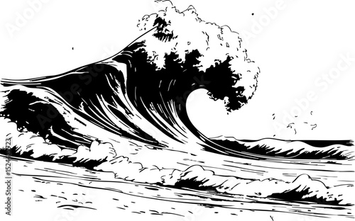 Surfing the majestic waves ocean beach artistic design aerial view adventure