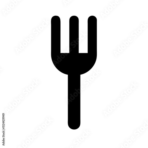 Fork Icon – Solid Black Utensil Symbol:
Minimalist solid black fork icon, perfect for restaurant branding, food apps, culinary websites, and kitchenware designs.