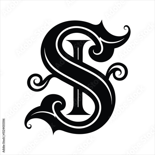  Fancy S Letter Logo Icon Vector Illustration