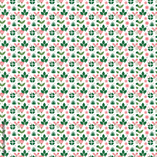 Modern Floral Seamless Background – Decorative Pattern for Fabric & Print, Vintage Flower Seamless Pattern – Repeating Nature-Inspired Art, Seamless Floral Pattern – Hand-Drawn Botanical Background