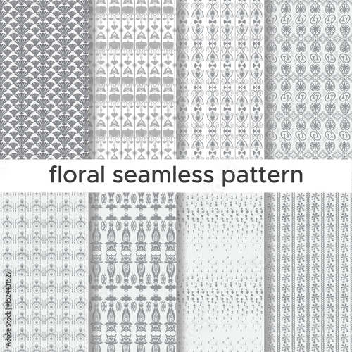 Modern Floral Seamless Background – Decorative Pattern for Fabric & Print, Vintage Flower Seamless Pattern – Repeating Nature-Inspired Art, Seamless Floral Pattern – Hand-Drawn Botanical Background