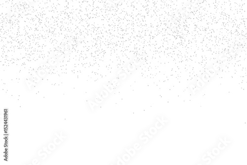 silver glitter festive confetti  on transparent background. silver glitter falling dust particles. Luxury confetti dots rain. Magic party border. Holiday decoration design element