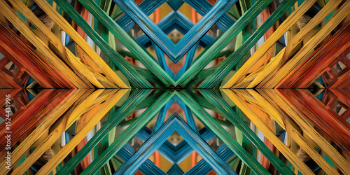 A colorful image of a frame with a yellow and green frame