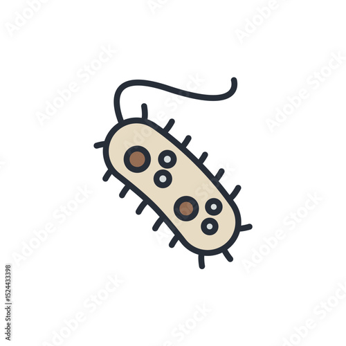 bacterium icons isolated on White Background. Flat style design