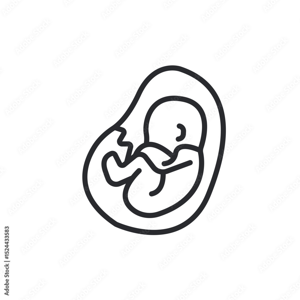 embryo icons isolated on White Background. Flat style design
