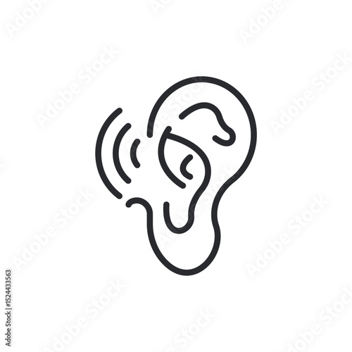 ear icons isolated on White Background. Flat style design