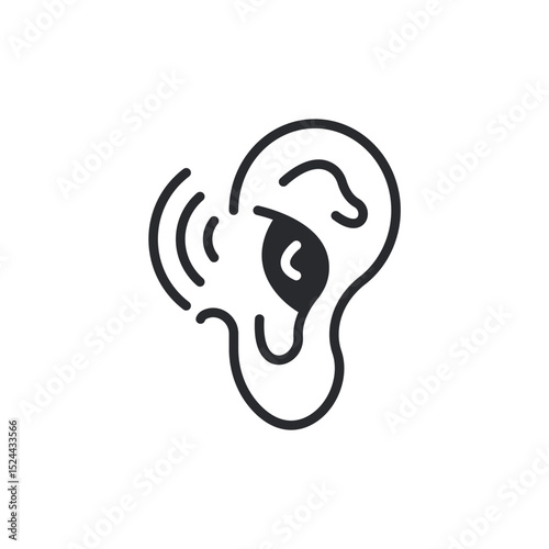 ear icons isolated on White Background. Flat style design
