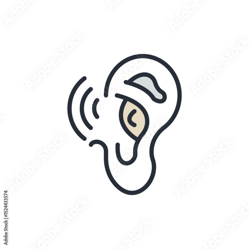 ear icons isolated on White Background. Flat style design