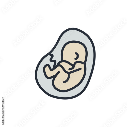 embryo icons isolated on White Background. Flat style design