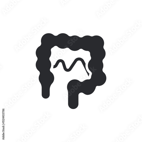 intestine icons isolated on White Background. Flat style design