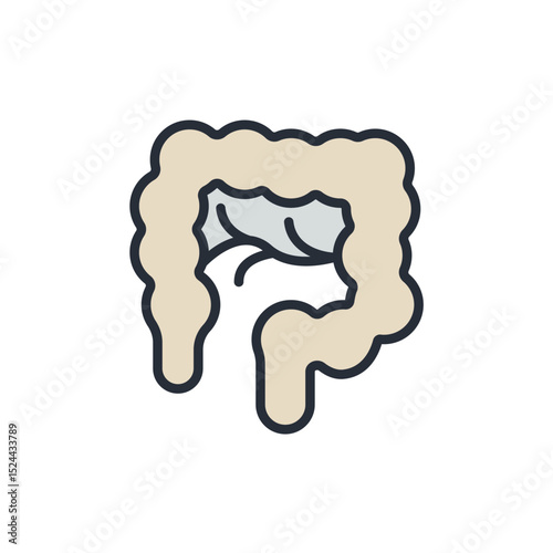 intestine icons isolated on White Background. Flat style design