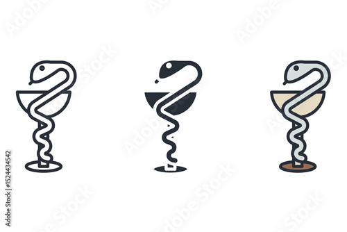 pharmacy icons isolated on White Background. Flat style design