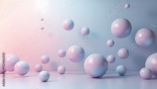 Floating Spheres on Gradient Background Minimalist Abstract Design for Background Use