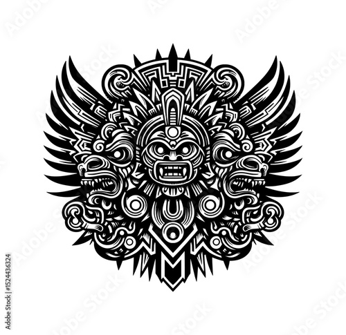 ancient aztec, inca, maya tribal tattoo design (artwork 1)