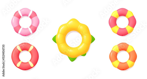 Lifeguard rescue ring, Circular water float, Summer beach float, Inflatable safety device, Fun pool float, Swimming pool lifesaver, Inflatable buoy ring, Circular float vector