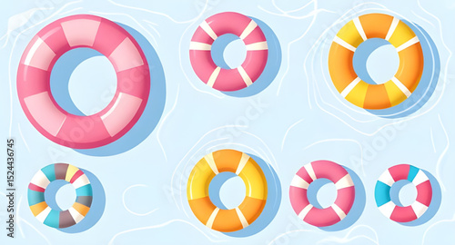 Kids swim float, Inflatable circle toy, Pool lounging float, Water safety buoy, Inflatable beach toy, Lake float ring, Poolside float, Water fun accessory, Inflatable round tube, Sea lifesaver ring, S