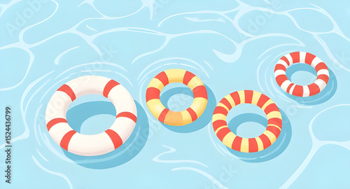 Pool float illustration, Lifebuoy vector, Water float ring, Summer pool accessory, Inflatable tube icon, Swimming float circle, Beach float tube, Pool party float, Safety ring illustration, Lifesaver 