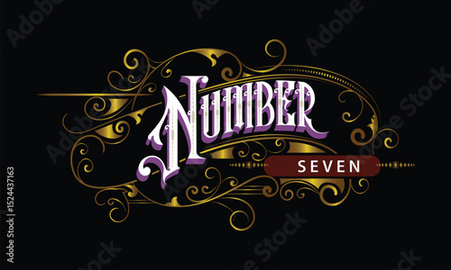 NUMBER SEVEN lettering custom style design
