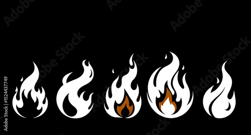 Set of fire flames, Fire flame vector set, Flame icon collection, Burning flames set, Fire icon pack, Realistic fire flames, Cartoon fire flames, Abstract fire set, Blazing flames vector, Fire symbols