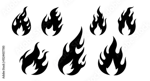 Set of fire flames, Fire flame vector set, Flame icon collection, Burning flames set, Fire icon pack, Realistic fire flames, Cartoon fire flames, Abstract fire set, Blazing flames vector, Fire symbols