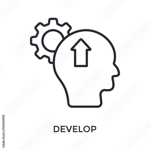 Develop Icon Outline Style. Vector Illustration For Graphic Design