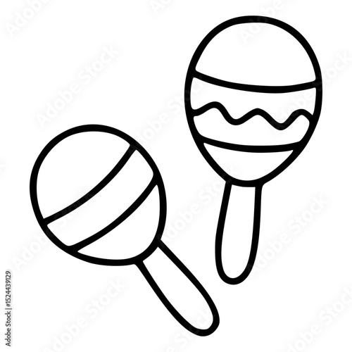 Mexican Maracas Isolated Icon
